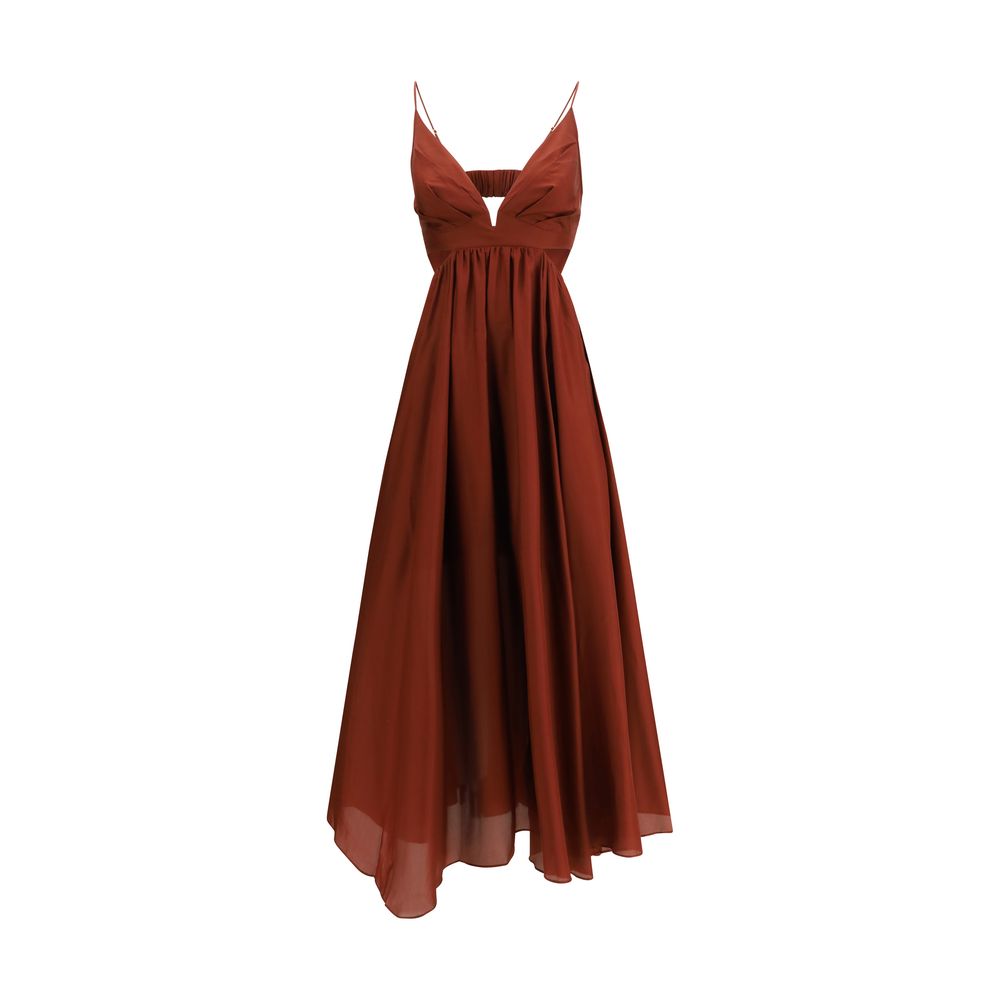 Zimmermann Bordeaux Silk Long Dress – SEYMAYKA