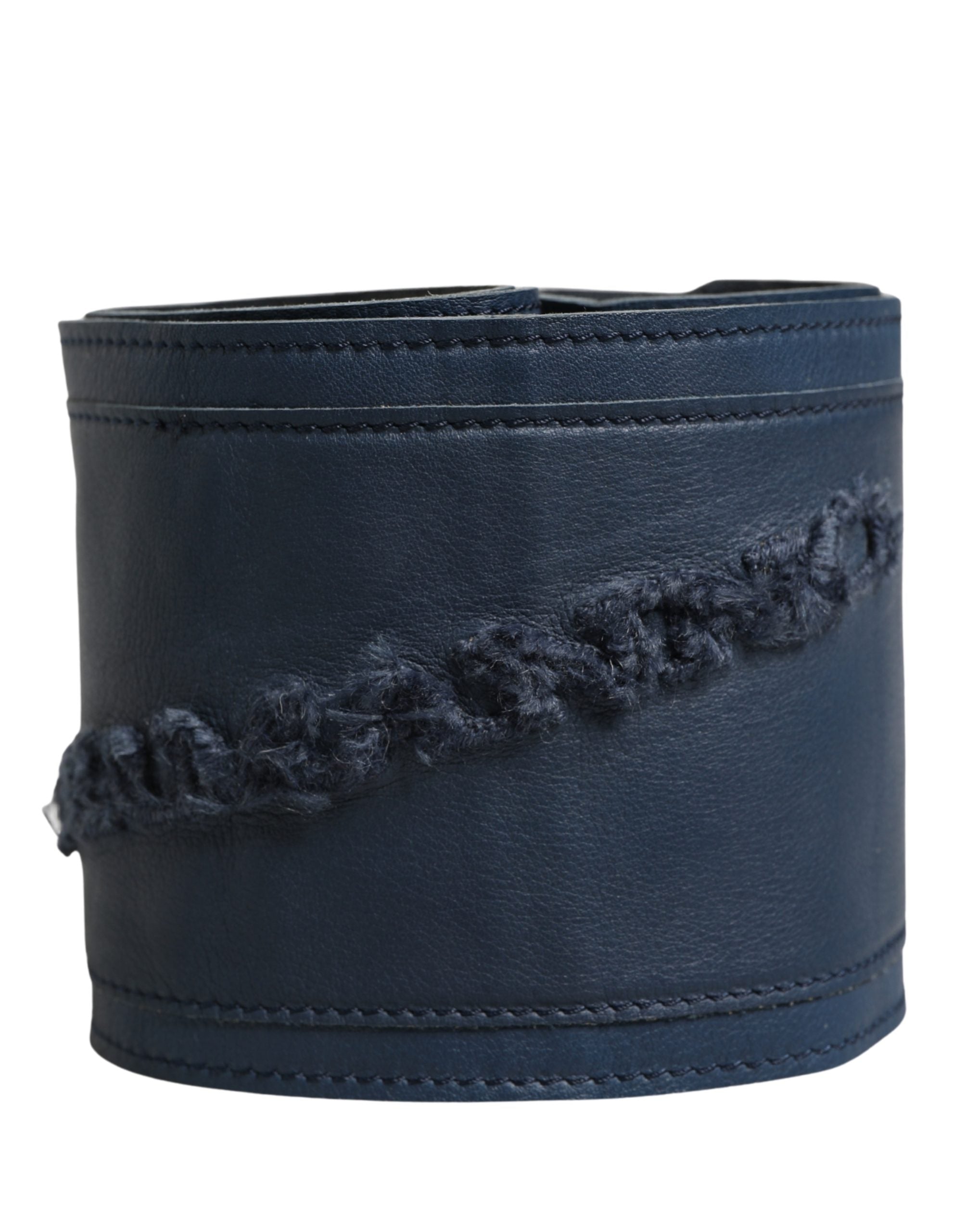 Ermanno Scervino Blue Leather Wide Waist Women Cintura Belt 