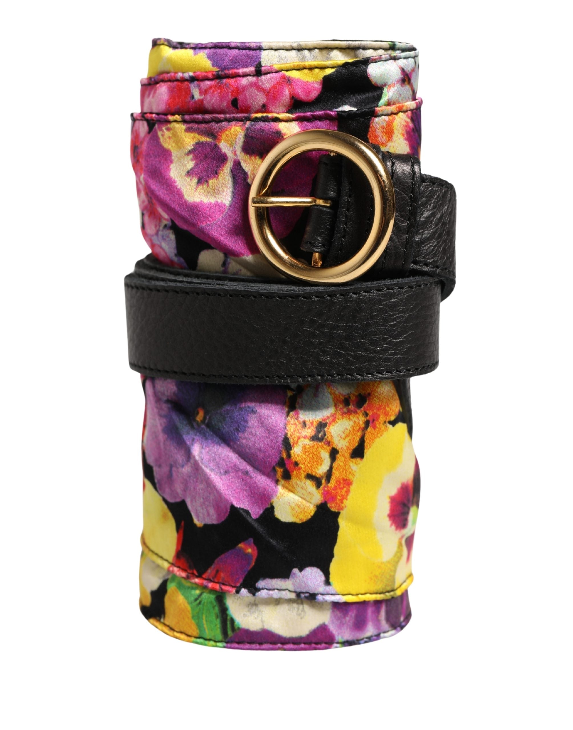 Cavalli Class Multicolor Floral Wide Waist Gold Metal Buckle Cintura Women\'s Roberto Cavalli Leather Gold Belts for Women for sale | eBay main image 2