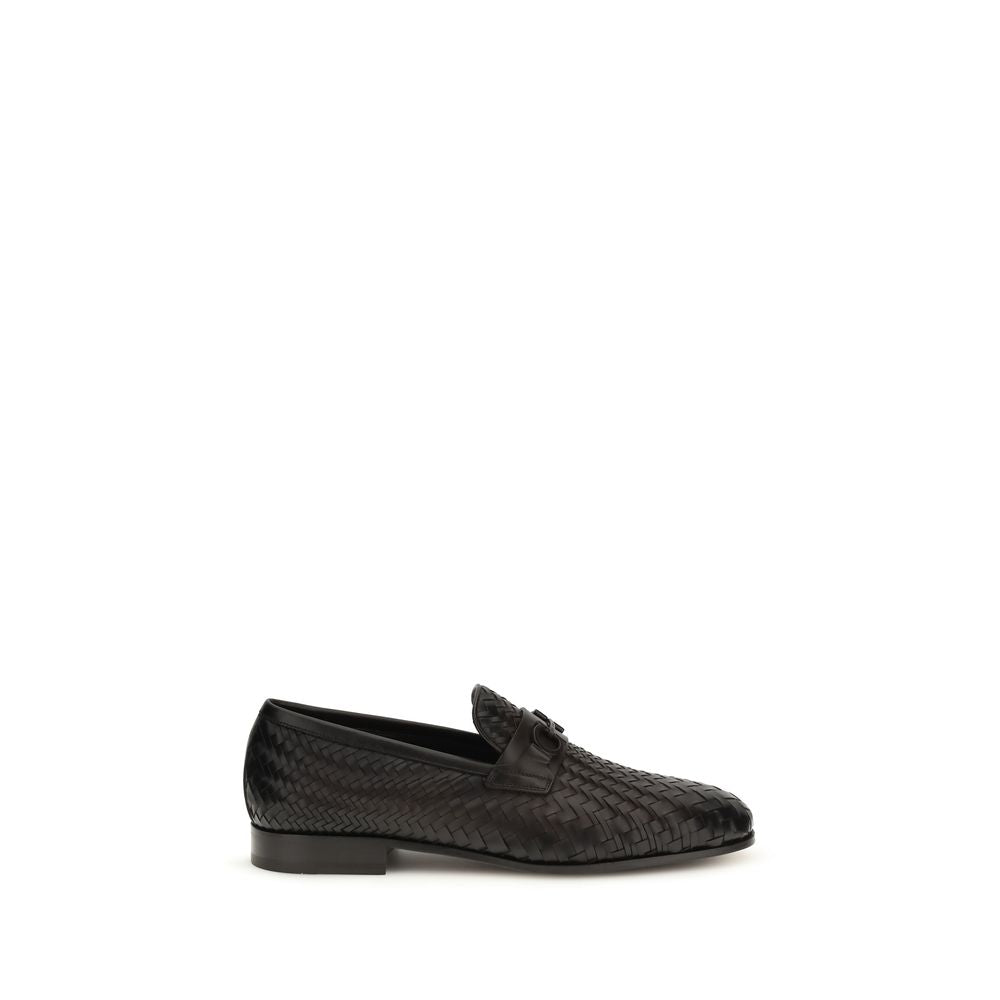 Ferragamo Brown Calf Leather Bos Taurus Slip-On Loafers  display picture 2