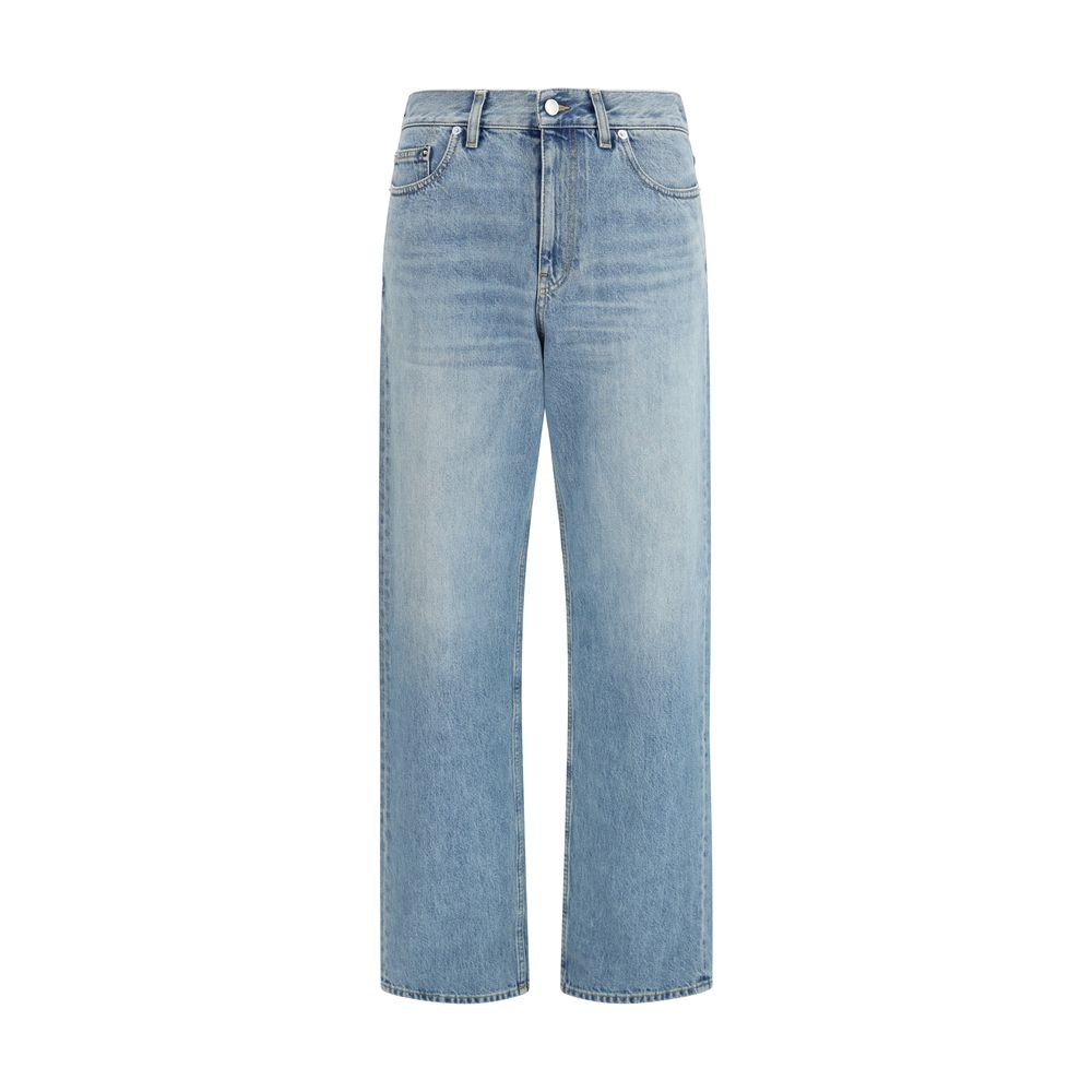 Gucci Blue Cotton Straight-Leg Jeans – SEYMAYKA