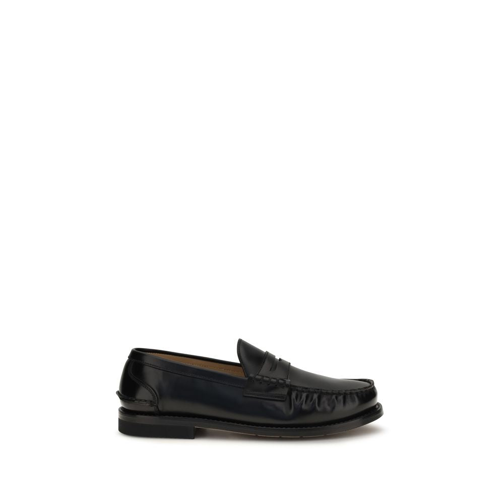 Premiata Black Calf Leather Bos Taurus Slip-On Loafers  display picture 1