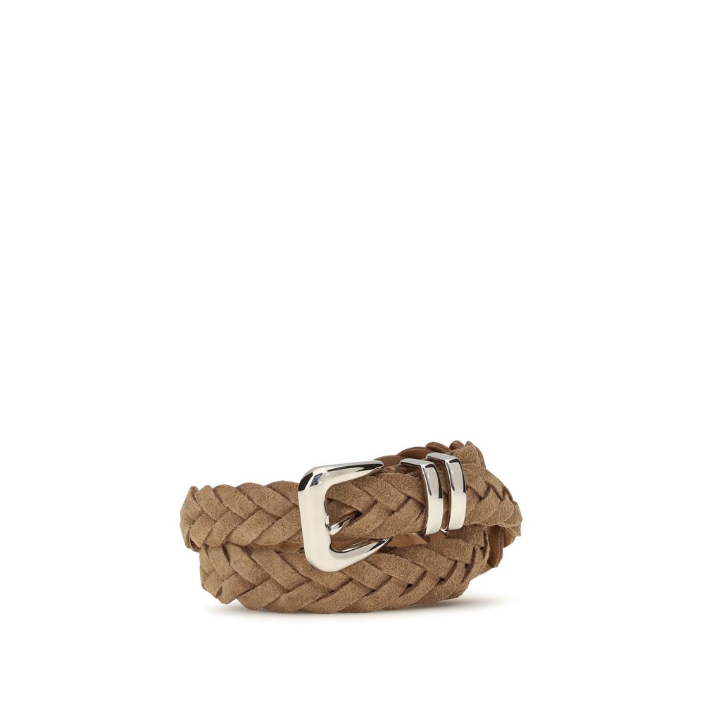 Brunello Cucinelli Beige Calf Leather Bos Taurus Regular Women\'s Belt BRUNELLO CUCINELLI Leather Belt | Sam Malouf Authentic Luxury main image 2