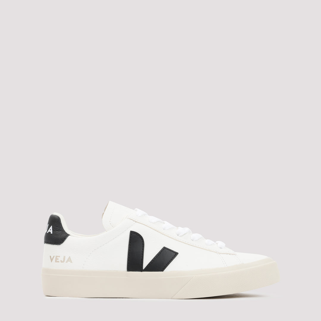 White and Black Campo Sneakers-0