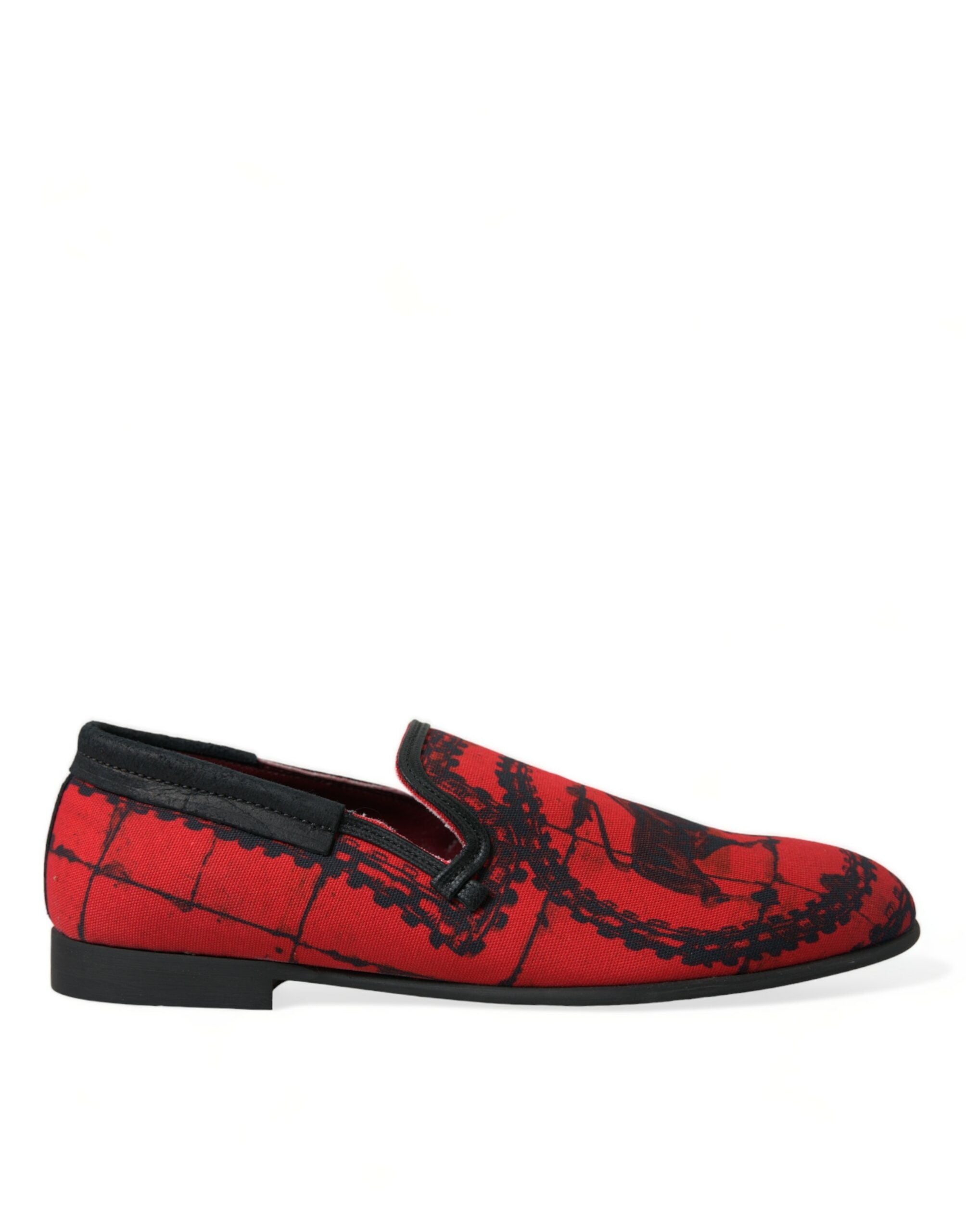 Dolce & Gabbana Red Black Torero Loafers Slippers Men Shoes  display picture 1