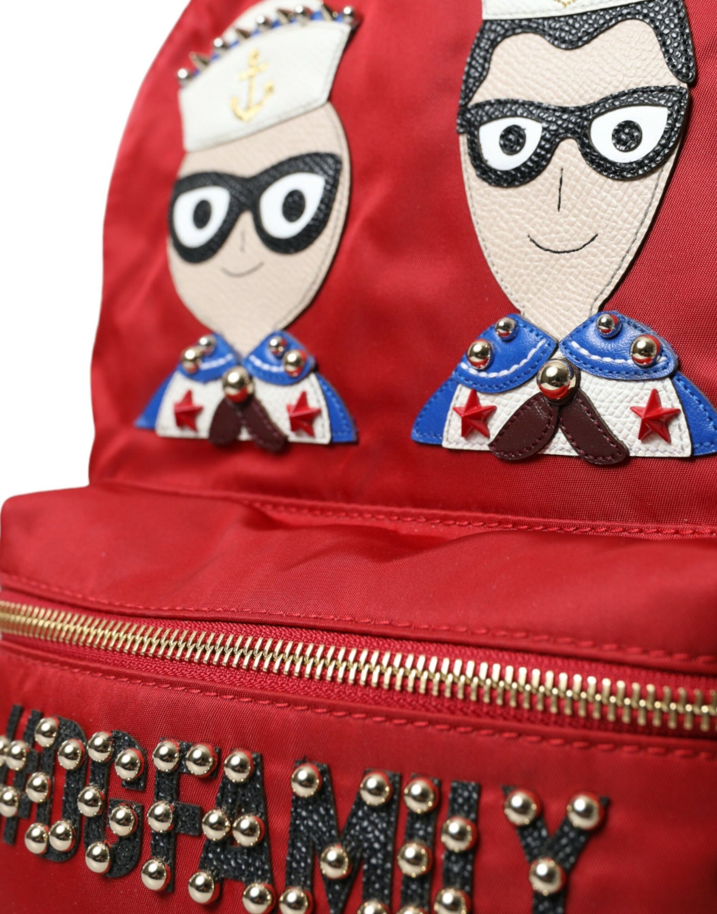 Dolce & Gabbana Red #DGFAMILY Embellished Backpack VULCANO Bag