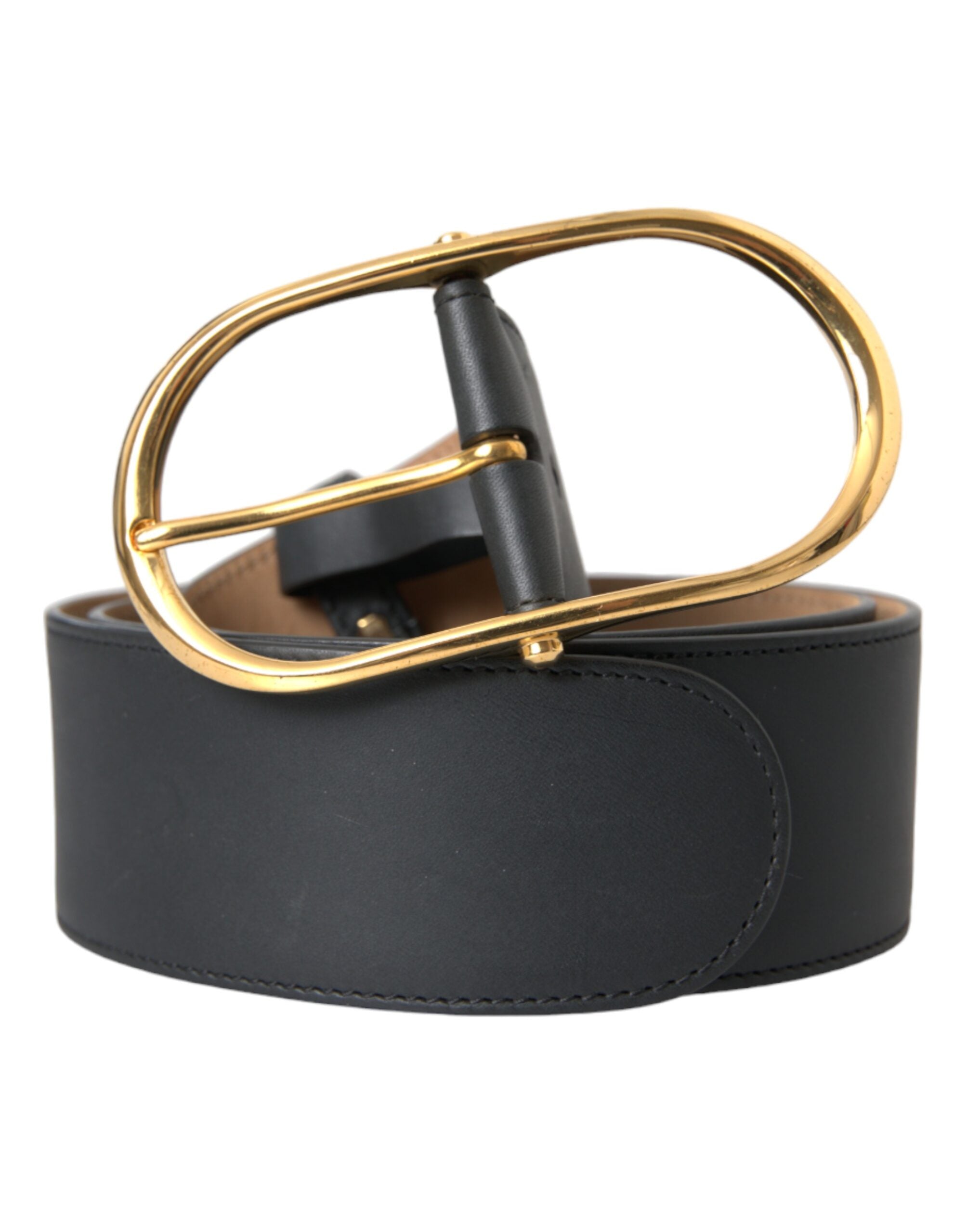 小物 Dolce&Gabbana Leather Oval Buckle Belt Dolce & Gabbana Black Leather Classic Metal Oval Buckle Belt