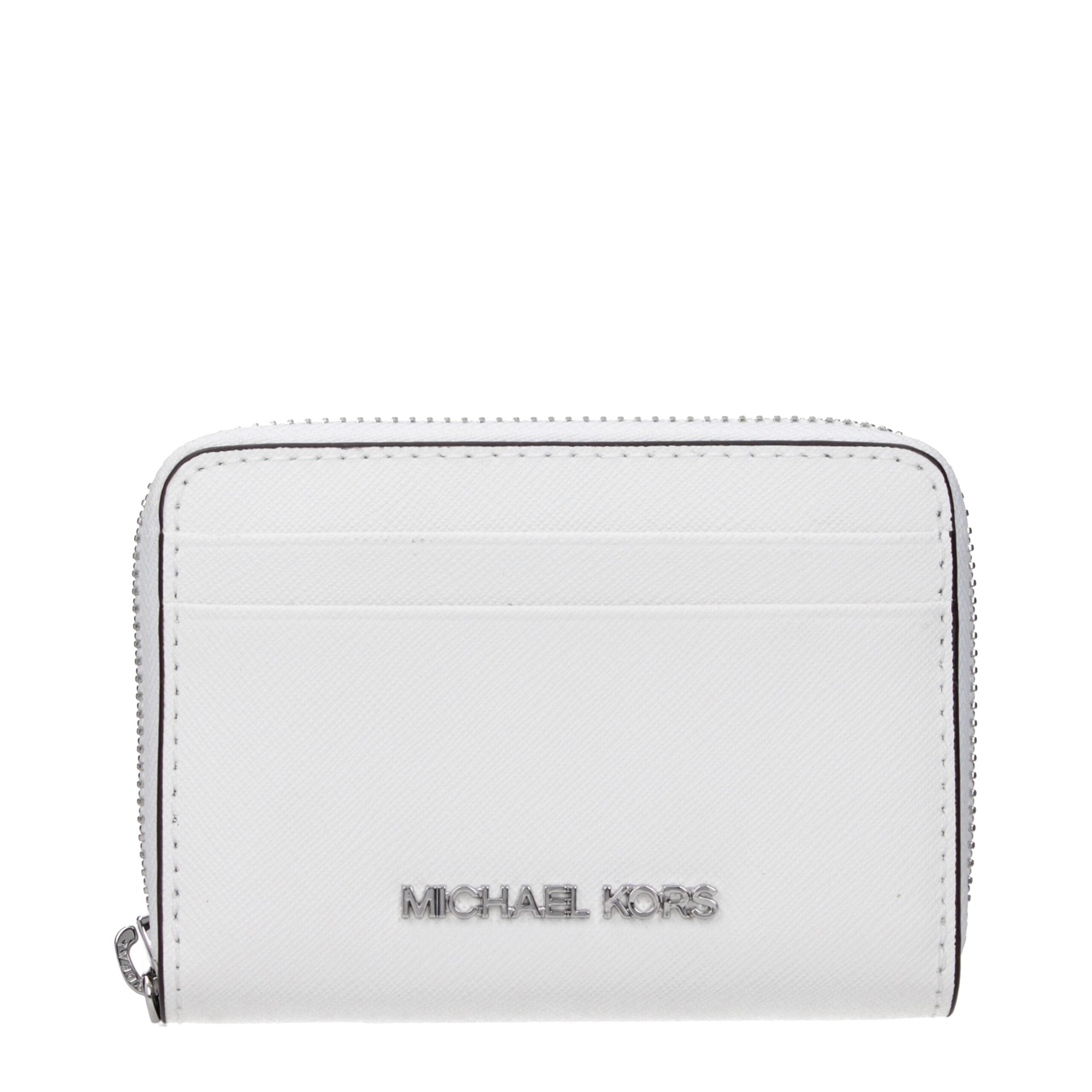 Amazon.com: Michael Kors Jet Set Travel Continental Zip  Michael Kors White Pebbled Leather Wallet main image 1