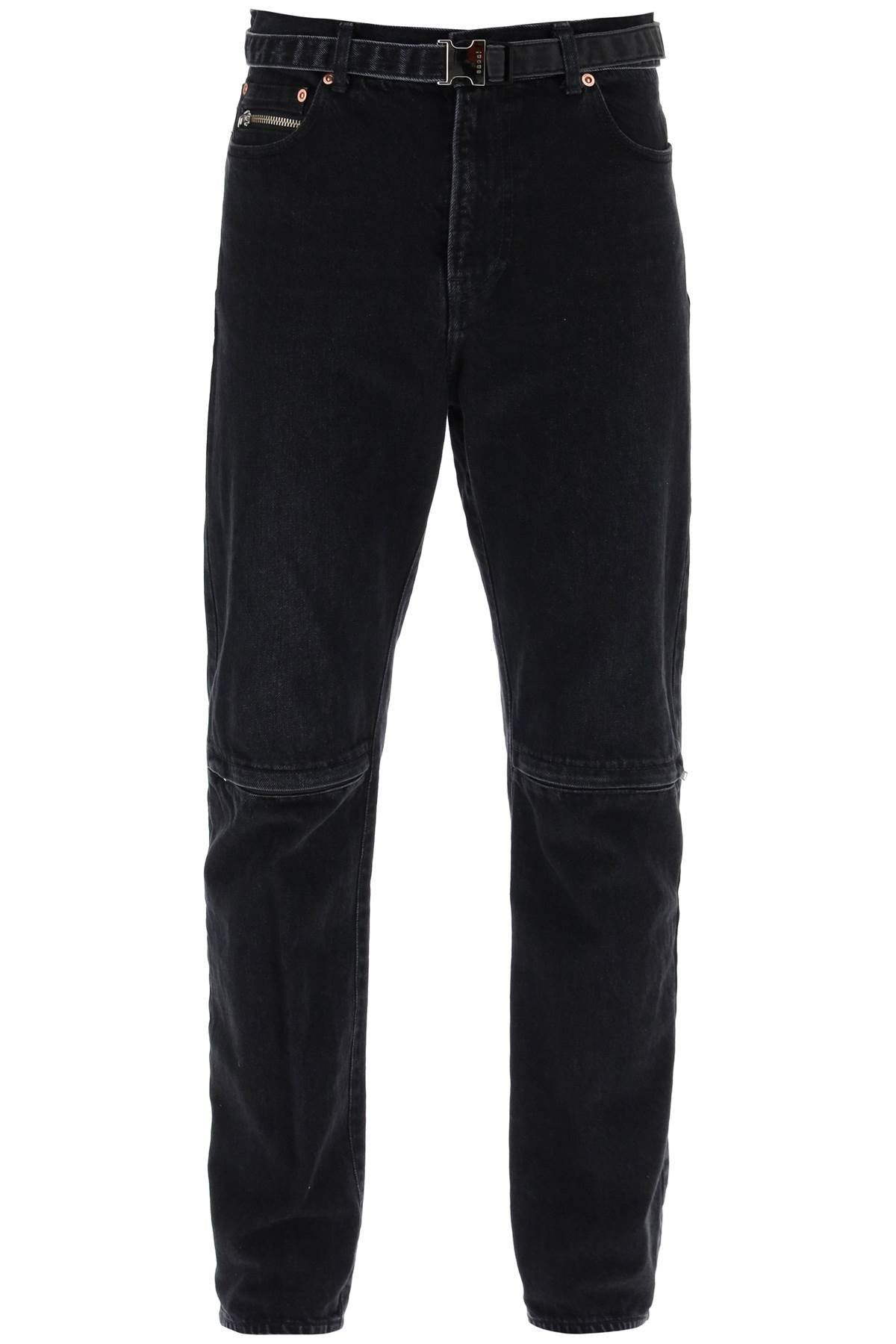 Sacai slim jeans with belt-0