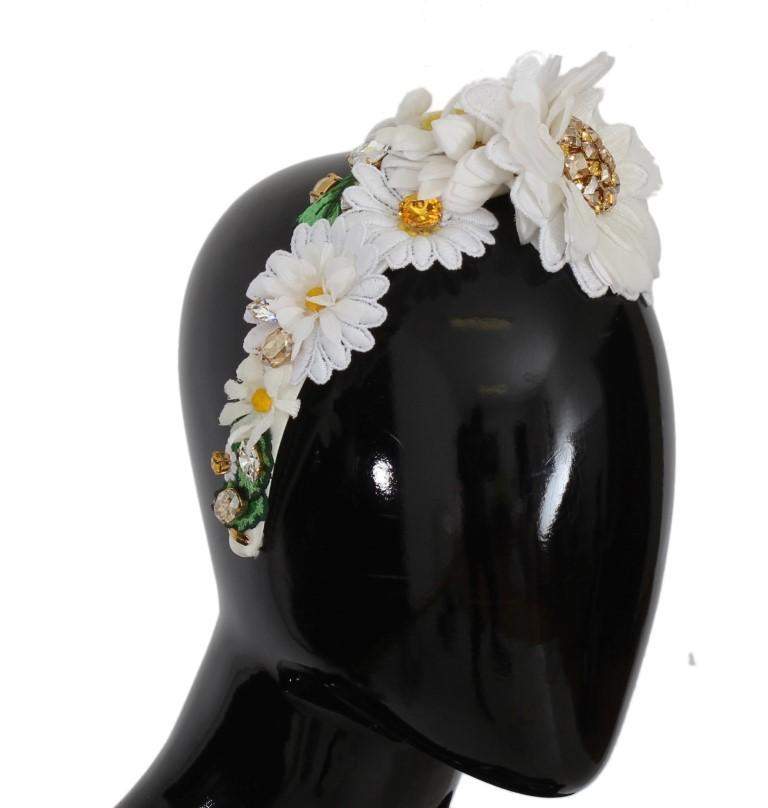 Dolce & Gabbana Yellow White Sunflower Crystal Floral Headband #women, Accessories - New Arrivals, Brand_Dolce & Gabbana, Catch, Dolce & Gabbana, feed-agegroup-adult, feed-color-multicolor, feed-gender-female, feed-size-OS, Gender_Women, Headbands - Women - Accessories, Kogan, Multicolor at SEYMAYKA