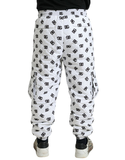 Dolce & Gabbana White Logo DG Print Men Jogger Sweatpants Pants