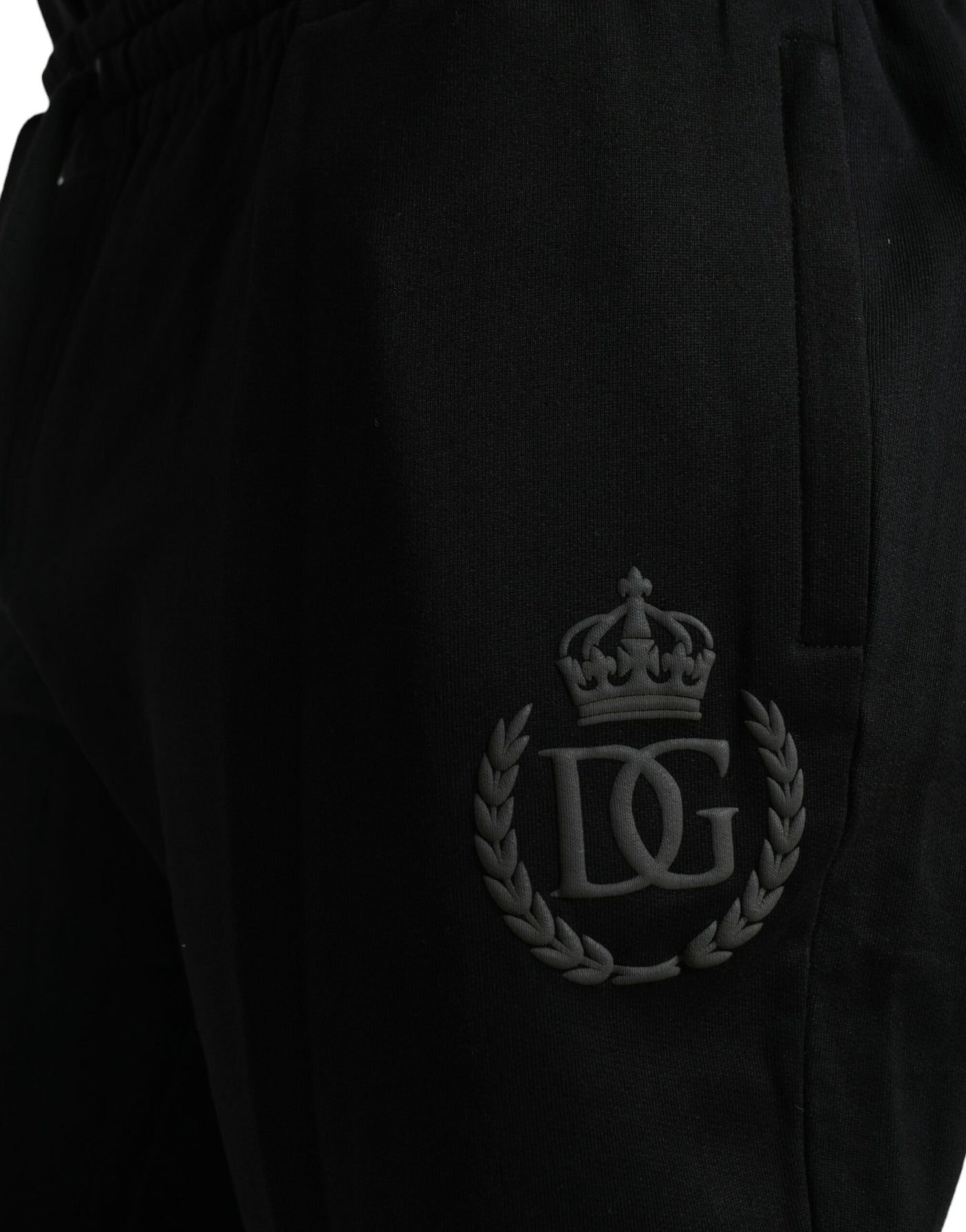 Dolce & Gabbana Black Cotton Logo Jogger Men Sweatpants Pants