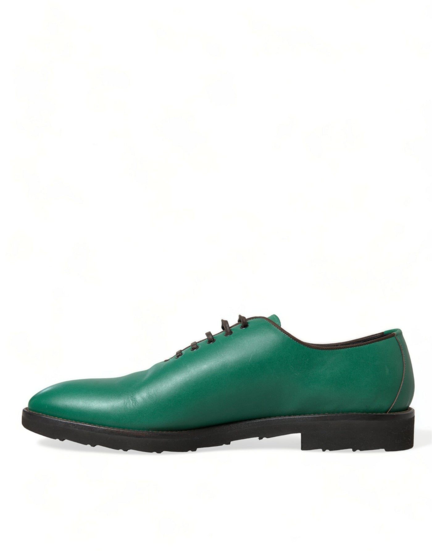 Dolce & Gabbana Green Leather Lace Up Oxford Dress Shoes