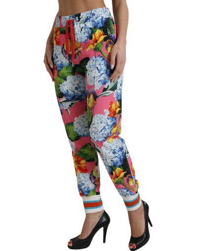 Dolce & Gabbana Floral High-Rise Drawstring Jogger Pants