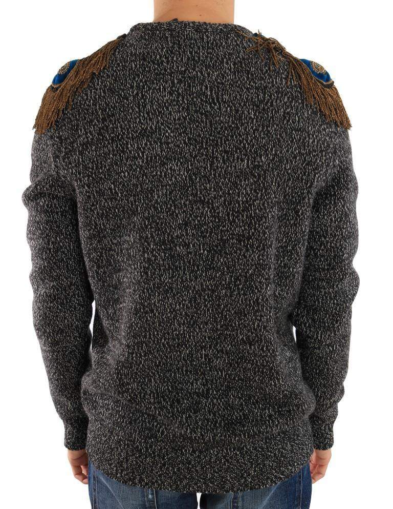 Dolce & Gabbana  Gray Wool Cashmere Sweater #men, Brand_Dolce & Gabbana, Catch, Dolce & Gabbana, feed-agegroup-adult, feed-color-gray, feed-gender-male, feed-size-IT52 | XL, Gender_Men, Gray, IT52 | XL, Kogan, Men - New Arrivals, Sweaters - Men - Clothing at SEYMAYKA