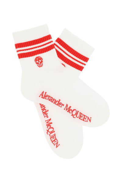 Alexander mcqueen stripe skull sports socks-2