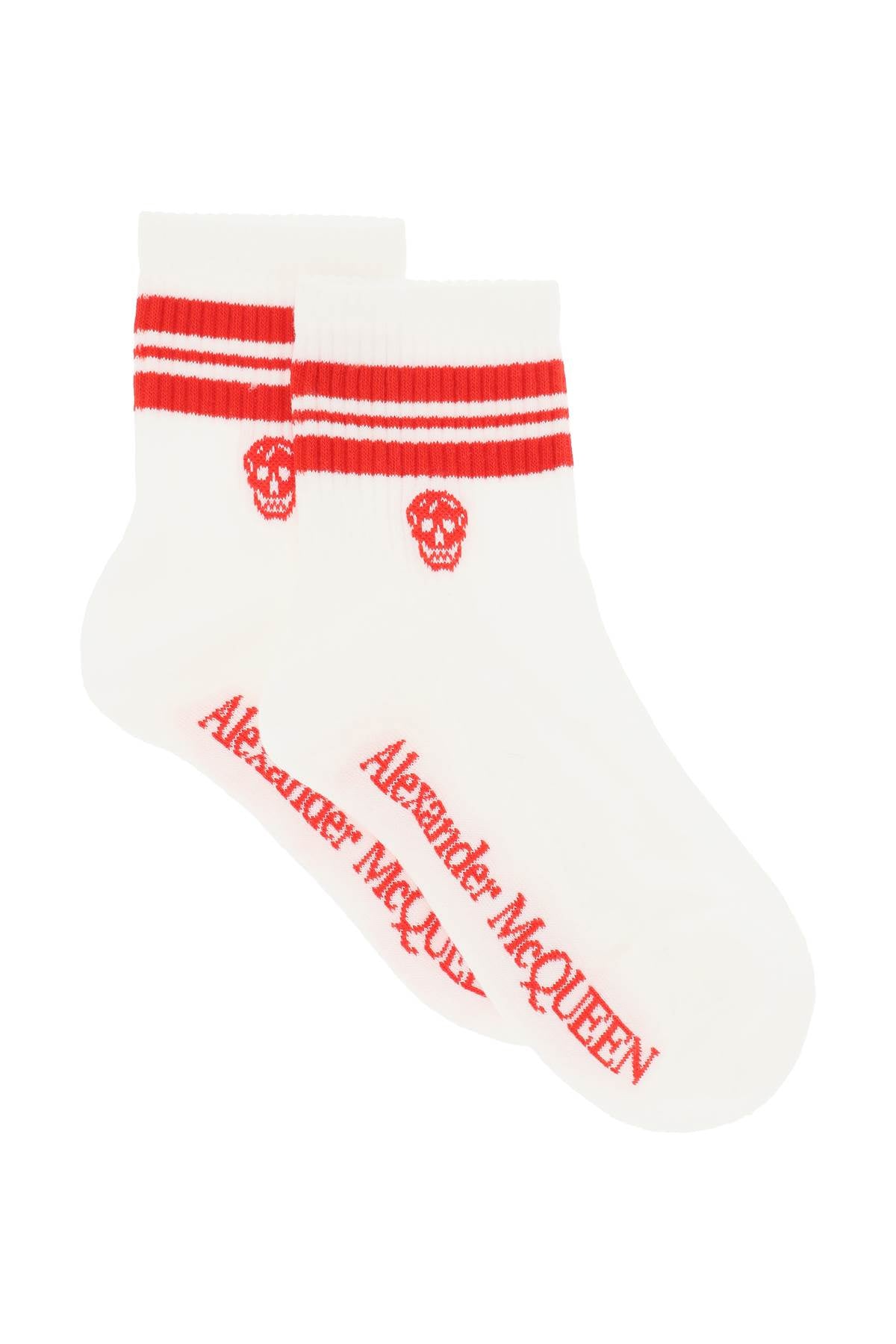 Alexander mcqueen stripe skull sports socks-0