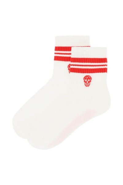 Alexander mcqueen stripe skull sports socks-1