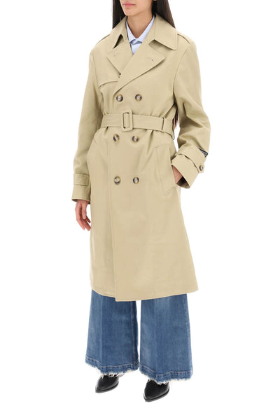 Homme girls cotton double-breasted trench coat-3