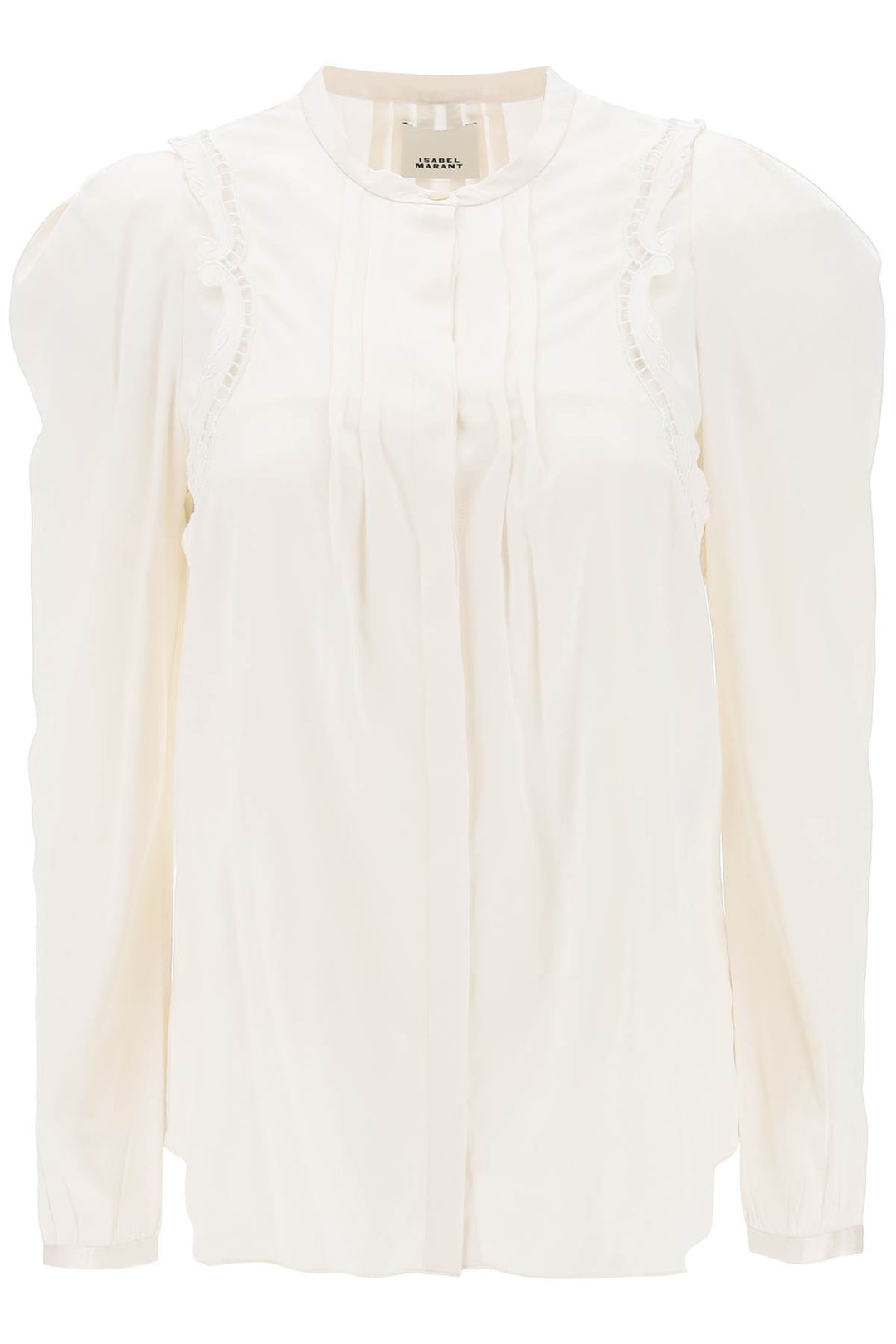 Isabel marant 'joanea' satin blouse with cutwork embroideries-0