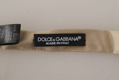 Dolce & Gabbana Gold Solid 100% Silk Adjustable Neck Papillon Tie