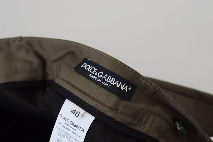Dolce & Gabbana Green Chinos Cotton Casual Shorts