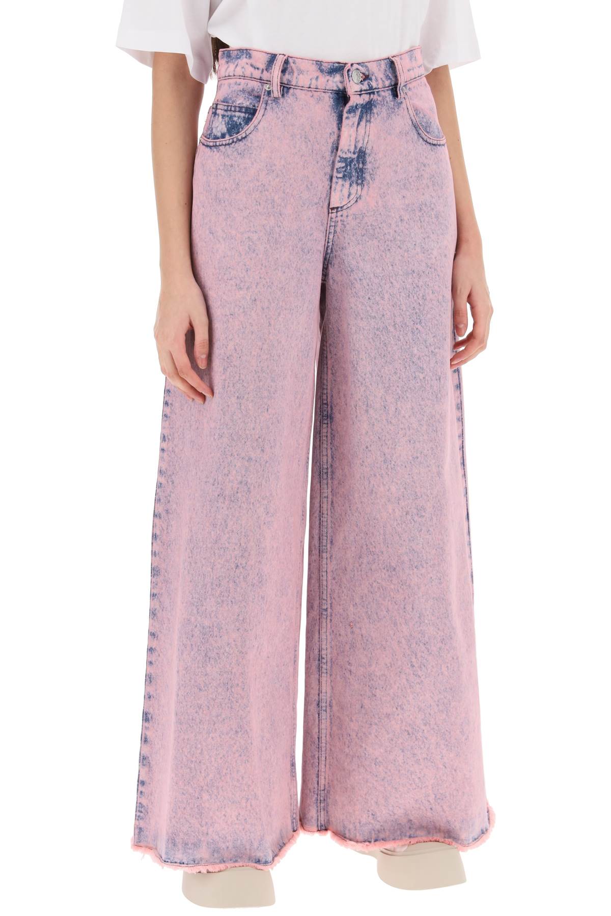 Marni wide leg jeans in overdyed denim-1