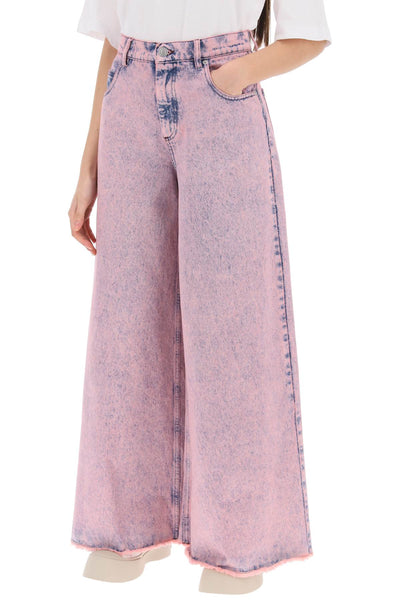 Marni wide leg jeans in overdyed denim-3