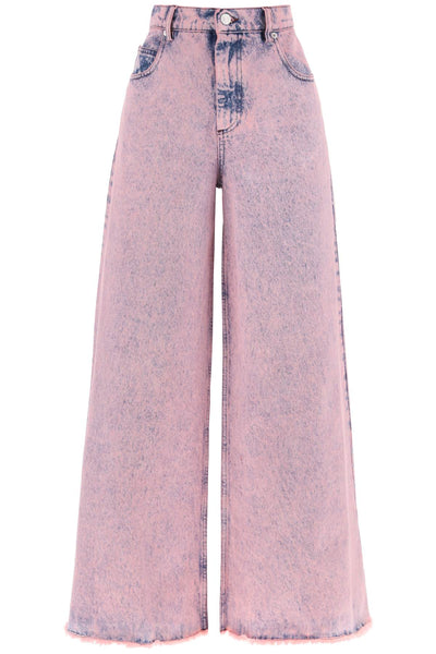 Marni wide leg jeans in overdyed denim-0