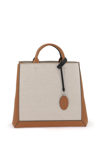 Tod's canvas & leather tote bag-0