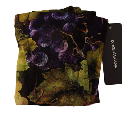 Dolce & Gabbana Black Grapes Print Stockings Tights Black, Dolce & Gabbana, feed-1, M, Tights & Socks - Women - Clothing at SEYMAYKA