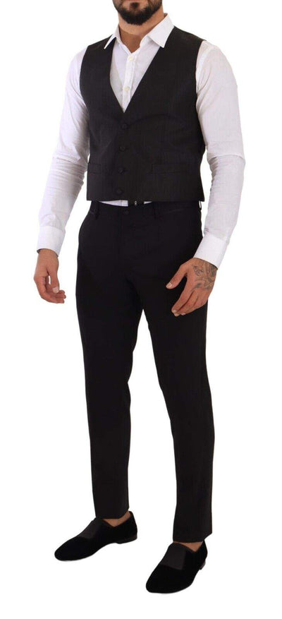 Dolce & Gabbana Gray Silk Slim Fit Waistcoat Formal Vest #men, Dolce & Gabbana, feed-1, Gray, IT48 | M, Vests - Men - Clothing at SEYMAYKA