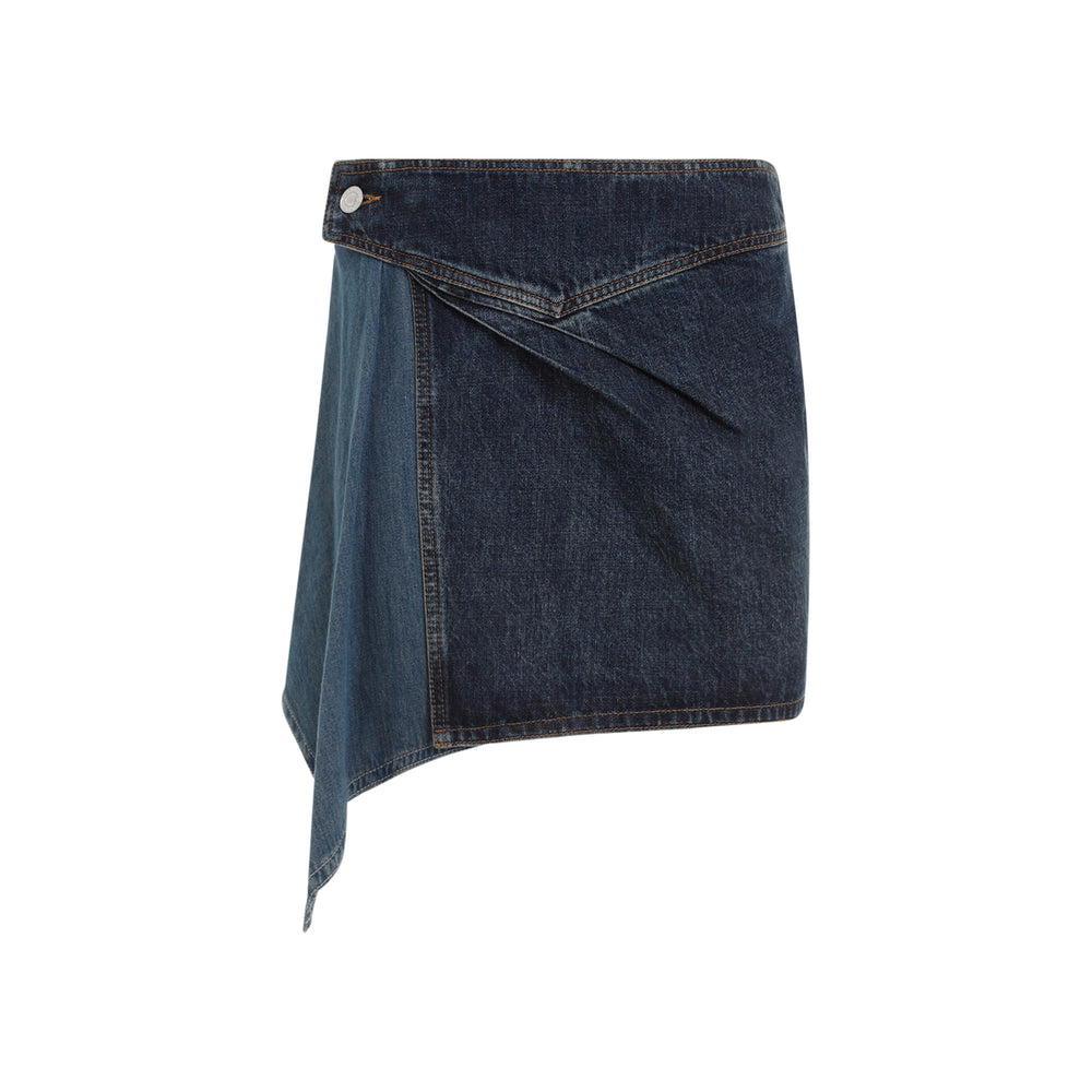Blue Junie Denim Cotton Mini Skirt-1