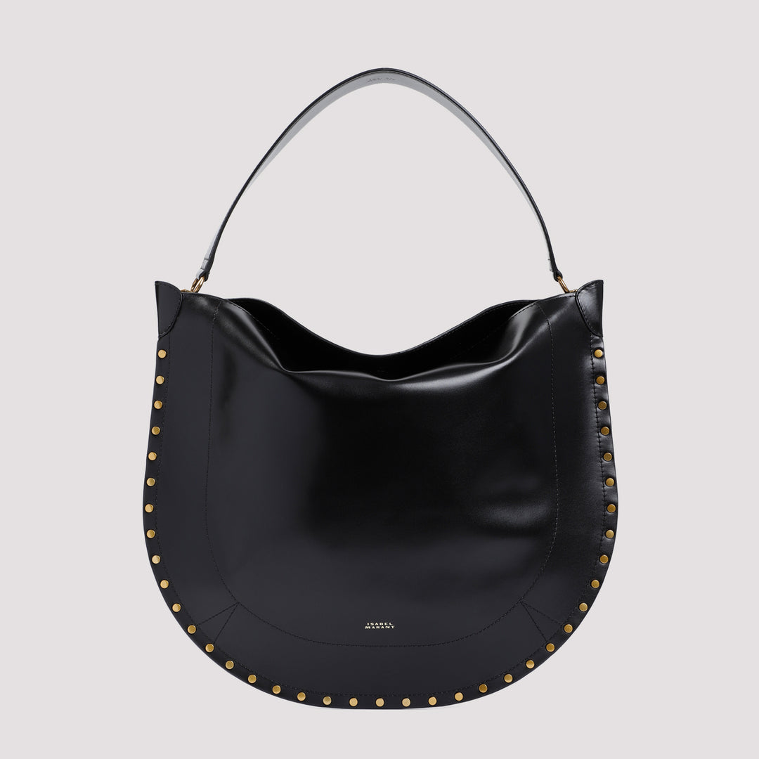 Black Oskan Hobo Soft Leather Shoulder Bag-0
