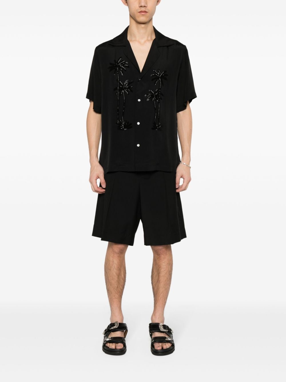 bead embellished camp-collar shirt-2