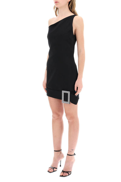 one-shoulder mini dress with rhin-3