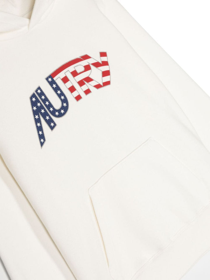 logo-print cotton hoodie-2