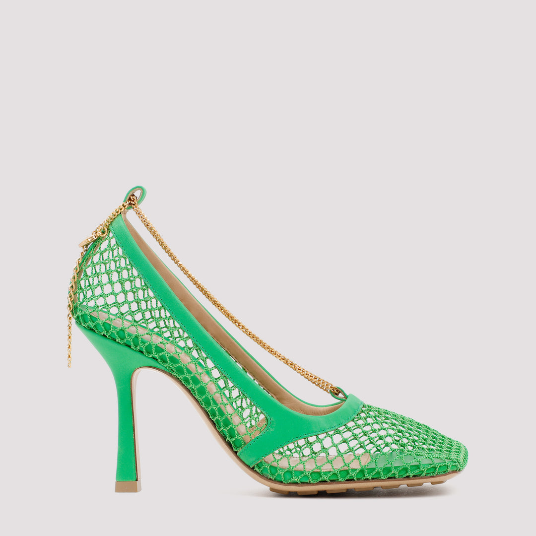 Green Stretch Lace-Up Sandals-0