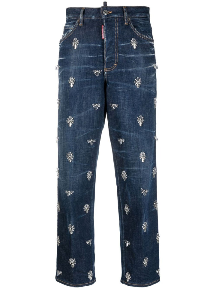 DSQUARED2 Crystal Flies high-rise jeans-0