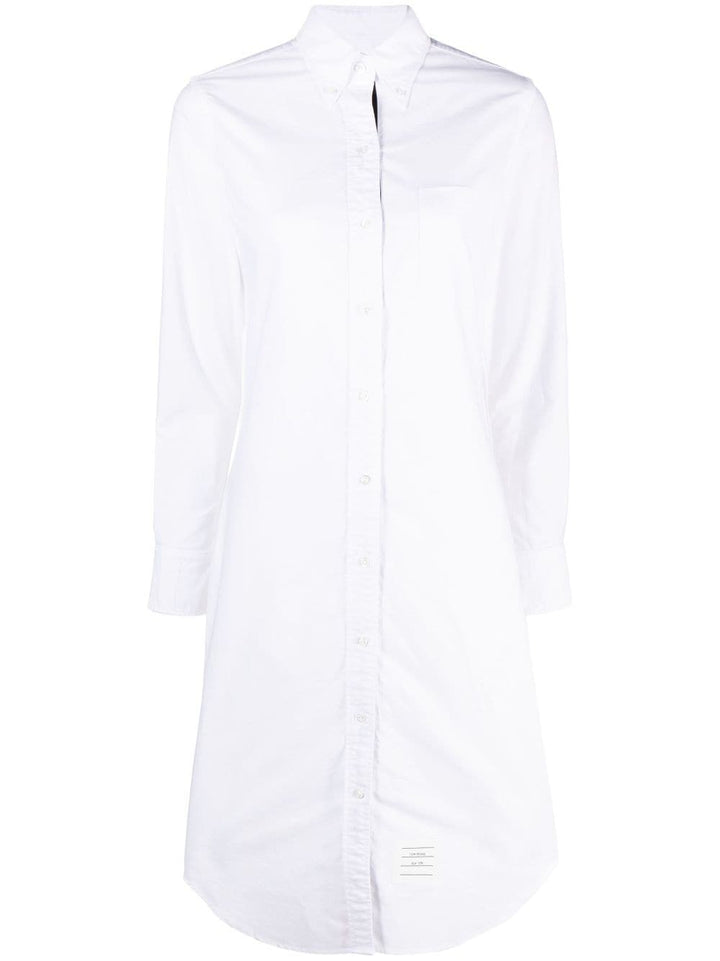 logo-patch cotton shirtdress-0