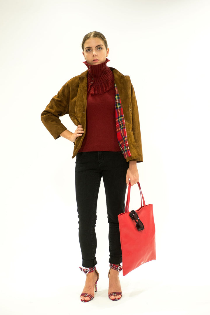 LA ROSE leather tote bag ivory-5