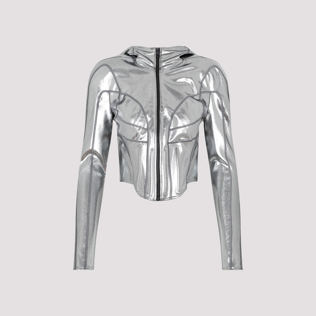 Chrome Silver Hooded Jacket-0