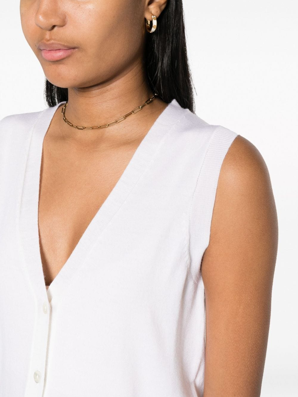 V-neck fine-knit vest-12