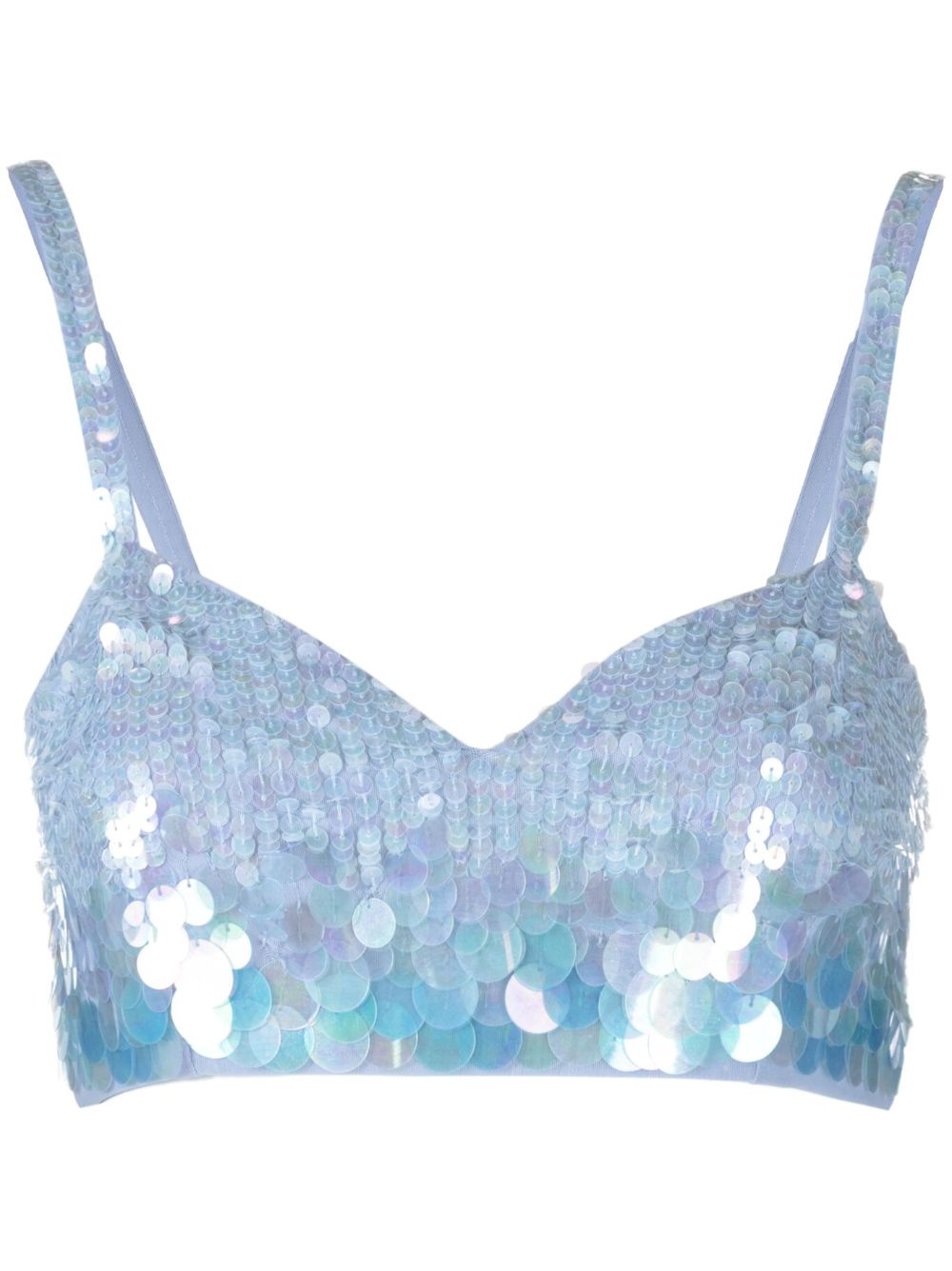 iridescent sequin cropped top-2
