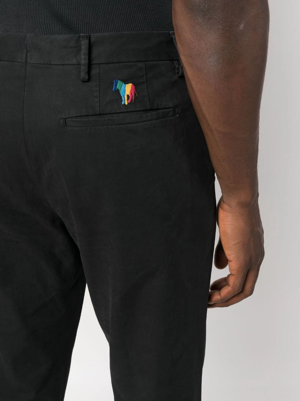 zebra-patch chino trousers-4