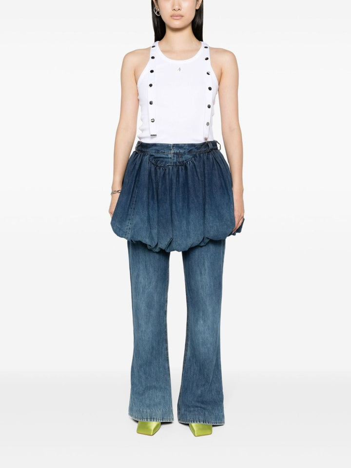 logo-appliqué ribbed tank top-2