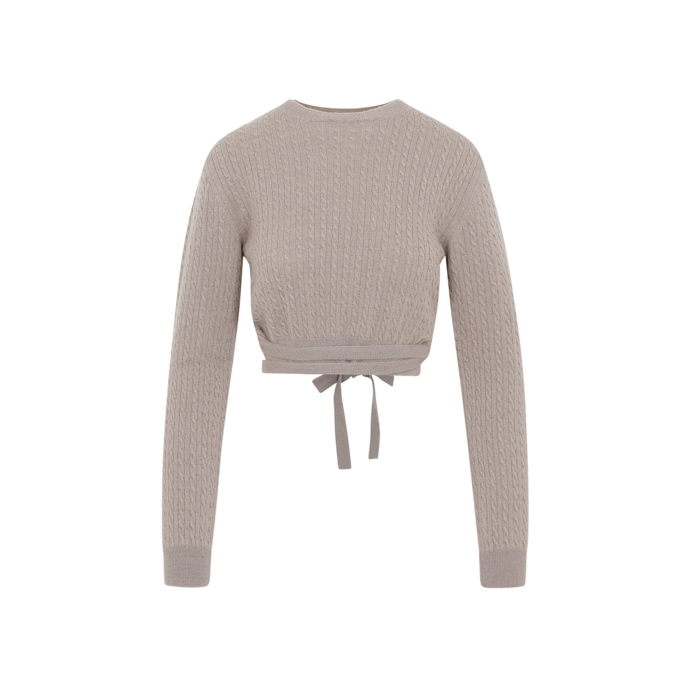 Taupe Curve Link Cropped Jumper-1