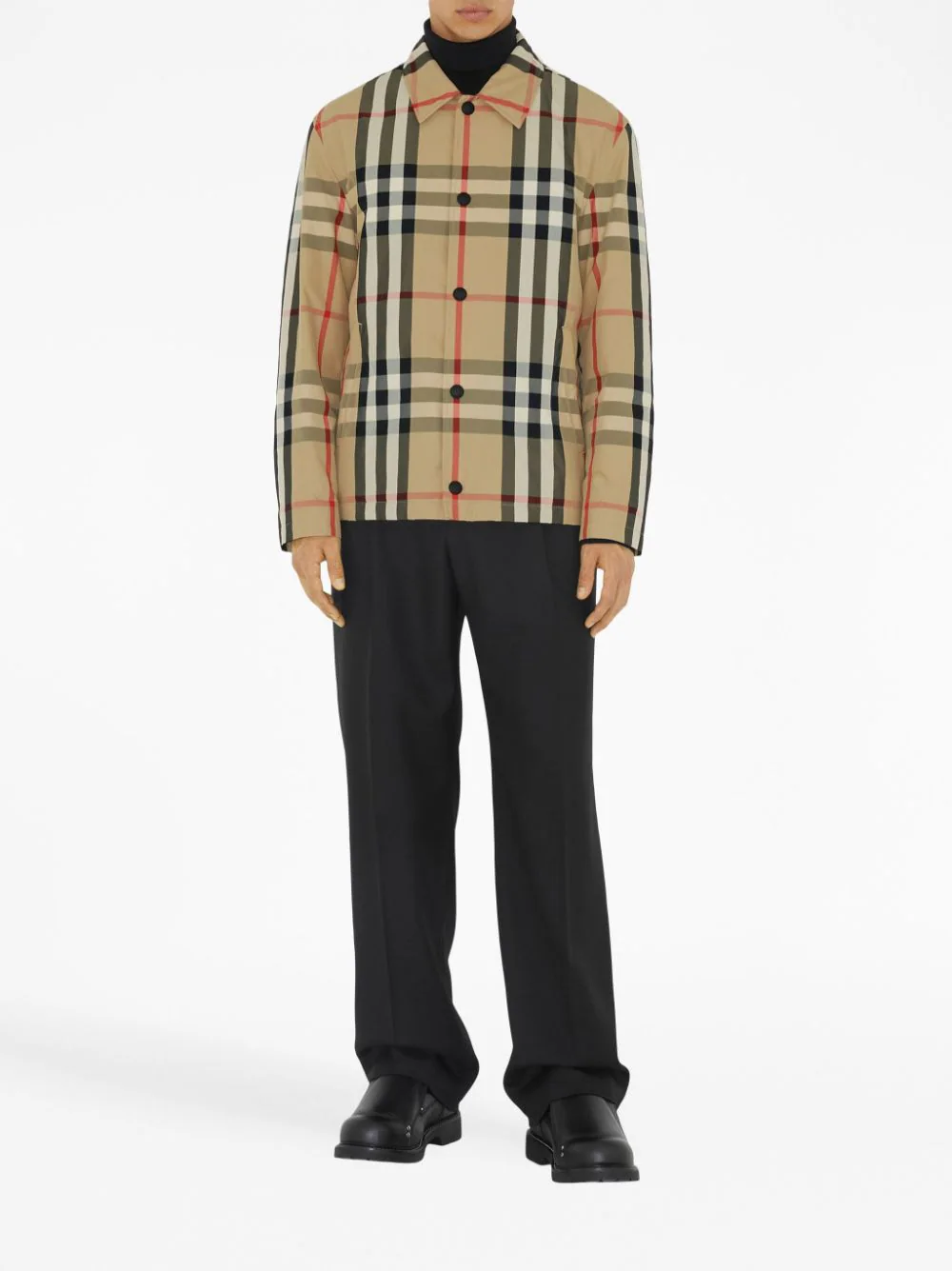 Burberry check-pattern shirt jacket-1