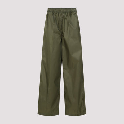 Military Green Polyamide Trousers-0