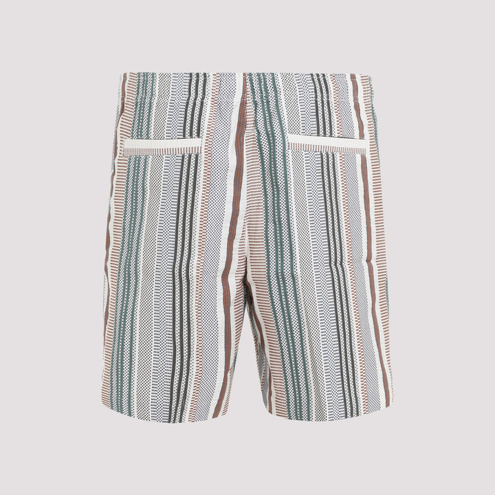 Multi Alex Stitched Canvas Cotton Shorts-3